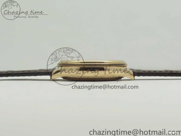 Best Leather Markers Edition Real A3165 Strap Date Brown RG Black Sticks 50519 on Dial Cellini MK 0408